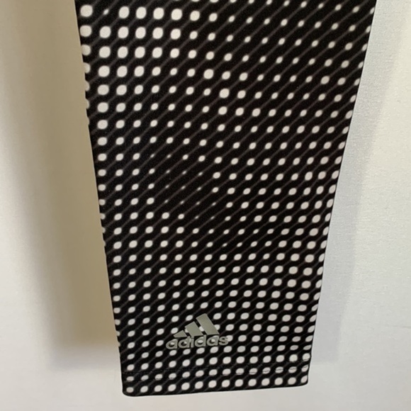 Adidas Black & White Polkadot Compression Athletic Leggings - Picture 3 of 7